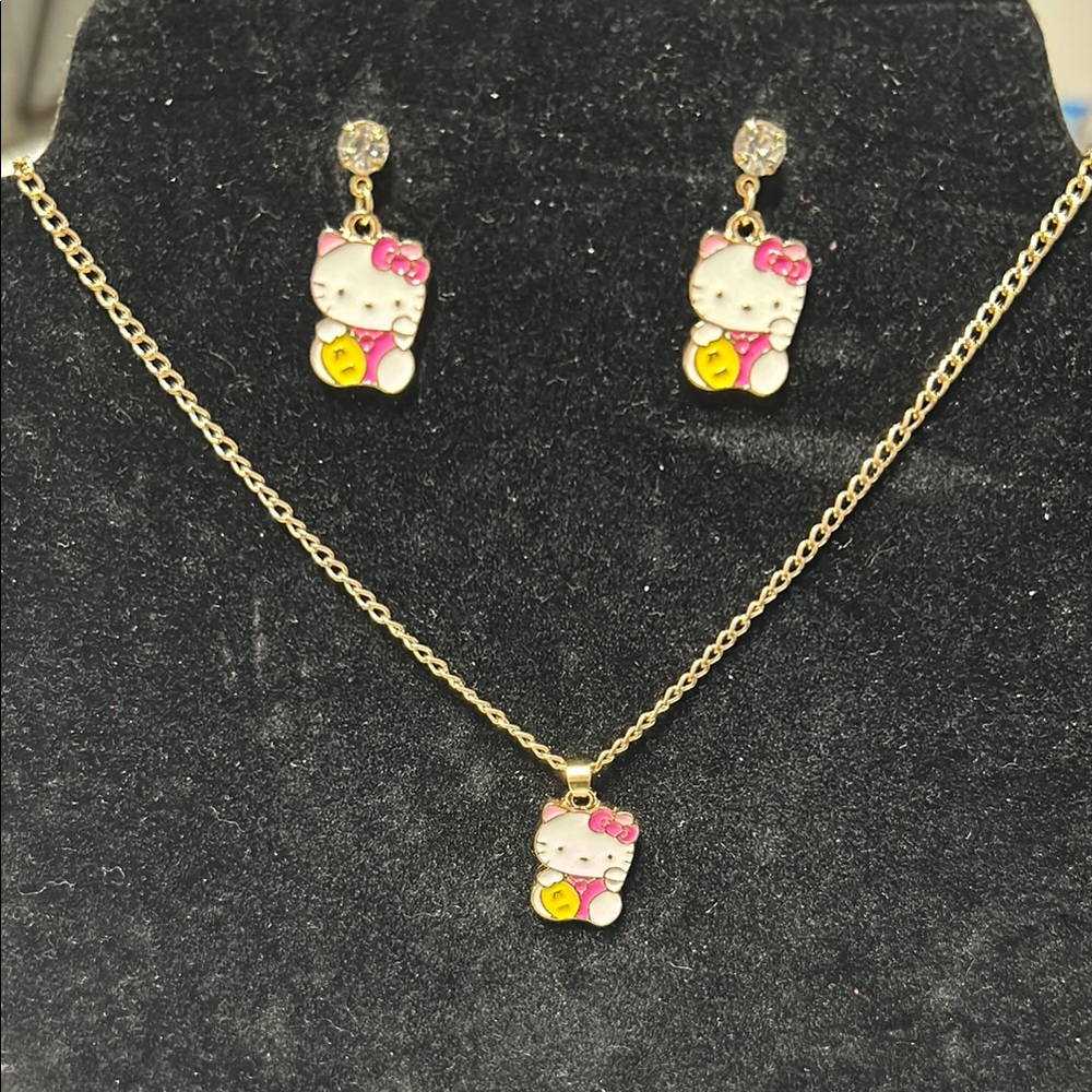 Hello Kitty Necklace and Earring Set